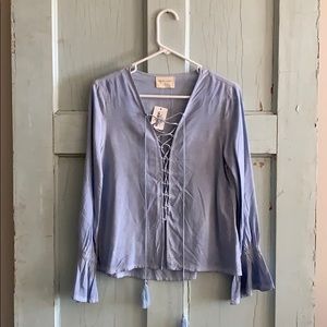 Lace up blouse - NWT